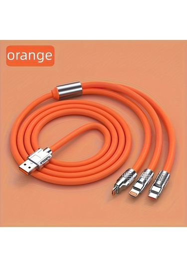 3'ü 1 Arada Renkli 15w Usb Type-c Şarj Kablosu Diğer