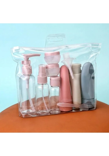 Maiyame Seyahat Kozmetik Şişe Seti: 8 Farklı Kap + Su Geçirmez Pouch, Kaçak Koruma, Reçine & Sprey Fişekler, Evvela Ve Bebek Bakımı İçin Uygun Diğer