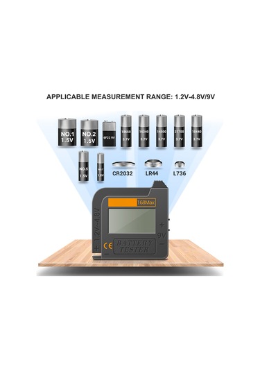 Kangvka Dijital Pil Test Cihazı, Hızlı Pil Gücü Tespiti, Lcd Ekranlı, Kolay Kullanım, 90mm Uzatılabilir, Çeşitli Pil Tiplerini Ölçer Siyah