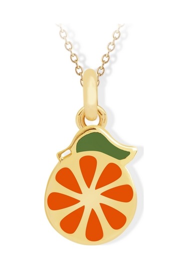 14 Ayar Sarı Altın Portakal Meyve Figürlü Kolye