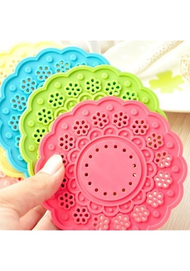Silikon Kaymaz Dayanıklı Isıya Dayanıklı Pedler Ev Dekor Bardak Bardak Altlığı 6pcs Diğer