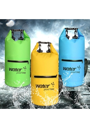 Sones Su Geçirmez Çift Omuz Askılı Kuru Çuval Pvc Varil Çanta, Kapasite: 20l Siyah