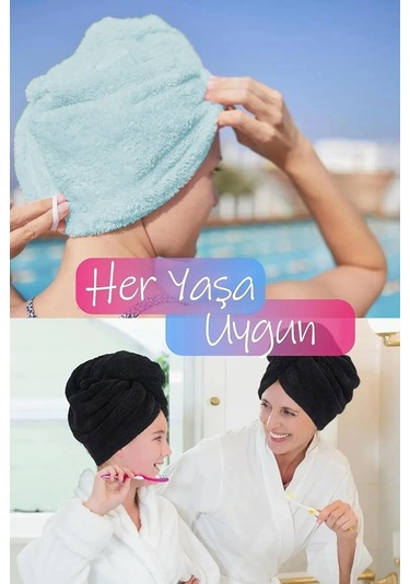 Kalın Mikrofiber Saç Havlusu Plaj Deniz Havuz Bonesi Kurulama Ban Mavi