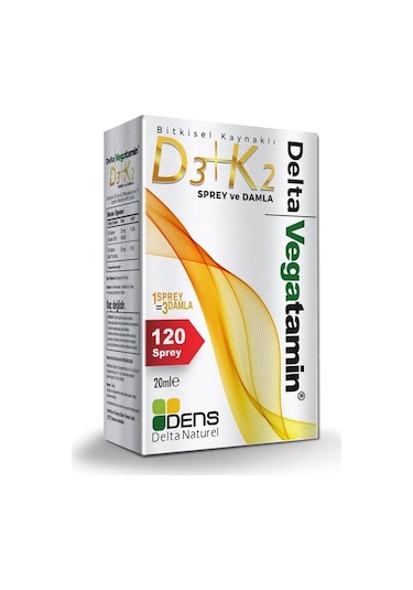 Delta Vegatamin D3 K2 Sprey Damla 20 Ml