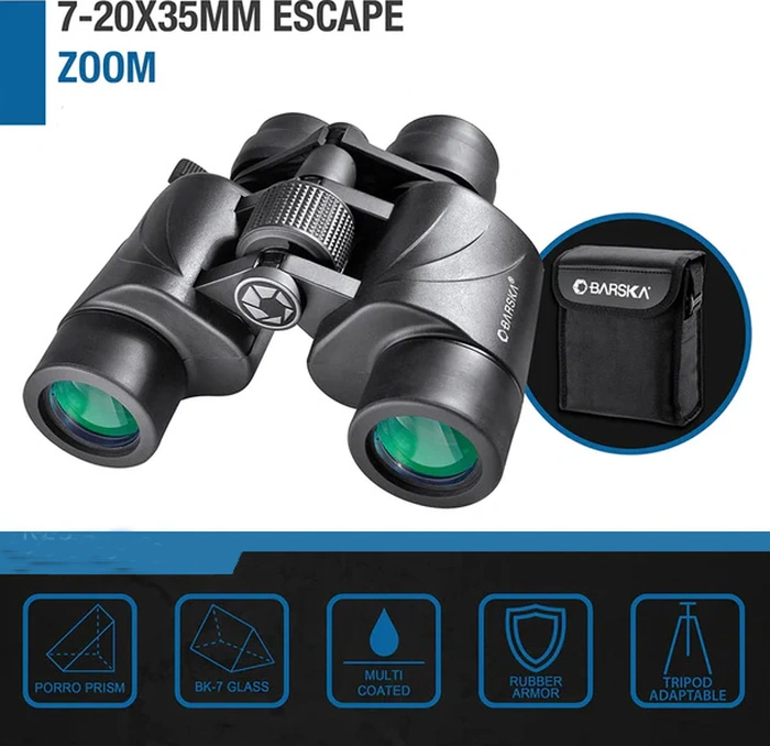 Barska Escape 7-20x35 Zoom Binoküler El Dürbünü Siyah