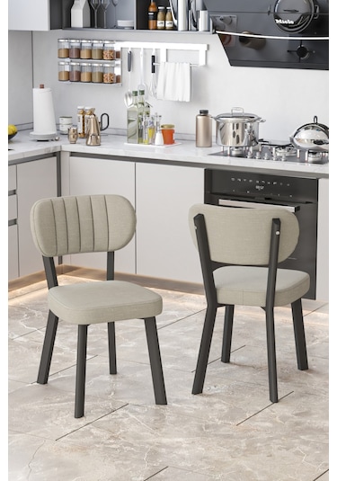 Parla 70x110cm Atlantik Mutfak Masası, Mutfak Masası Takımı, Yemek Masası, 4 Krem Sandalye Krem