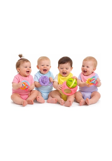 Bebek Çıngırak Oyuncak Seti Diş Kaşıyıcı & Duyu Gelişim Oyuncakları 3'lü Set