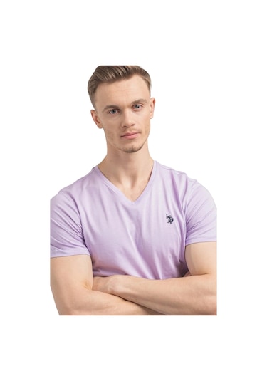 U.S. Polo Assn. Erkek V Yaka T-shirt Lila