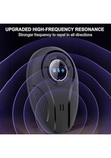 Tenfowee Sessiz Ultrasonik Haşere Kovucu, 110-240v, Bahçe/ Balkon/ Garaj İçin, Hızlı Etki, Plug & Play, W28 Siyah