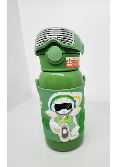 Shotay St-8812 Space 600ml Çift Başlık Kapak Termos Matara Yeşil