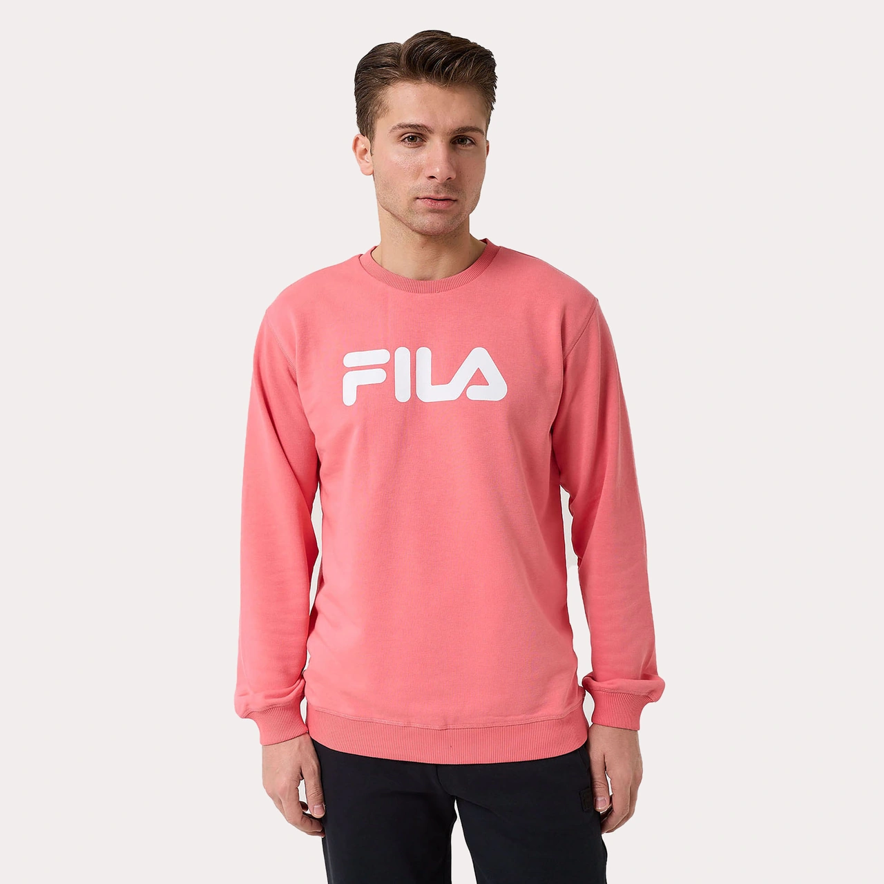 Pembe Fila Erkek Bisiklet Yaka Sweatshirt Barbian Fau0066 Pembe