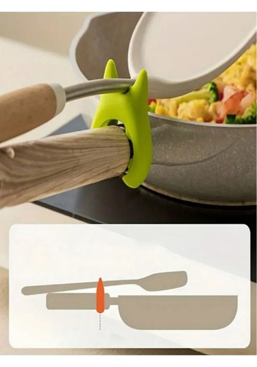 Silikon Tava Tencere Kaşık Tutucu Çok Renkli