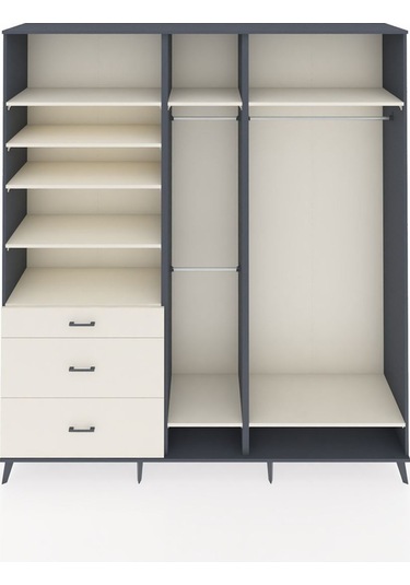Hyperion Dolap 9 Raflı 3 Çekmeceli 3 Askılı 220x44x243 Antrasit-aytaşı/aytaşı Aytası/aytası Hyperion Dolap 9 Raflı 3 Çekmeceli 3 Askılı 220x44x243 Antrasit-aytaşı/aytaşı Aytası/aytası