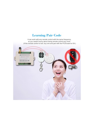 Springsun Ak-dl02c İki Yollu Endüstriyel Kontrol Cihazı + 3 Tuşlu Kumanda 433mhz, 1527 Çip - Ac85-250v, Motor/perde/aydınlatma Kontrolü