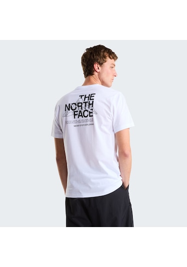 The North Face M Mountain Sketch Regular Short Sleeve Erkek T-shirt-32574 Beyaz