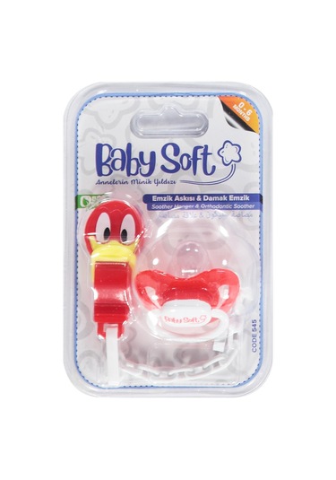 Babysoft Fıgurlu Emzık Askısı Ve Damaklı Emzık No:1 - Kırmızı