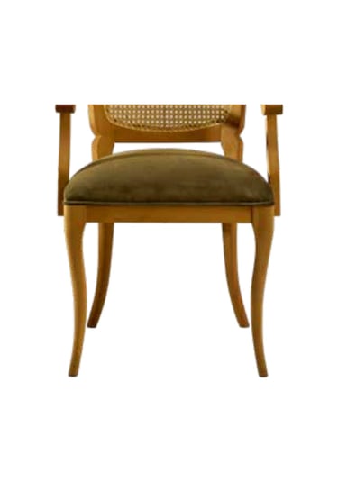 Bengimobilya Sandalye Zus011 Hasır Sırt Model Tam Kolçak Aslan Ayak Baby Face