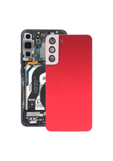 Samsung Galaxy Uyumlu S22 5g Sm-s906b İçin Kamera Lens Kapaklı Arka Kapak Kırmızı Kırmızı