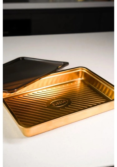 Anı'sroom Yemek Kabı / Kapaklı Saklama Kabı 160902777 Altın Rengi