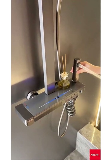 Boheme Fleko Active Antrasit Gri Full Fonksiyon Dijital Dereceli Ekran Duş Sistemi Diğer