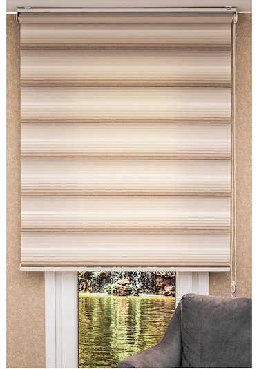 Koçtaş Plus Zebra Stor Perde Kahverengi Karamel 1000797260