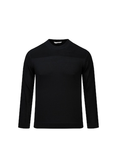 Hatemoğlu Siyah Regular Fit Bisiklet Yaka Rayon Kazak 2977627 Siyah