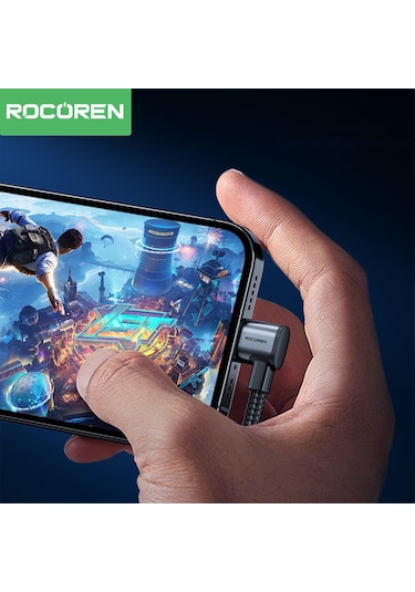 Rocoren Usb-a To Type-c 90 3a Hızlı Şarj Ve Data Kablosu 50 Cm