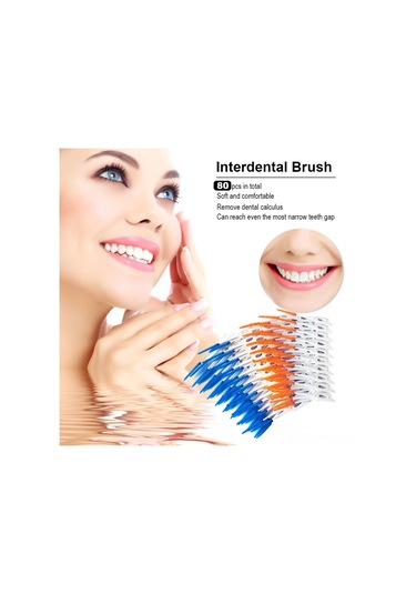 Samdoo Yumuşak Silikon İç Diş Fırçası Seti - 80 Adet Tek Kullandım Atık, Oral Hijyen Bakımı, Taşınabilir Şeffaf Kutuda