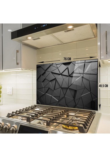 Decorita Antrasit Kristal | Cam Ocak Arkası Koruyucu |49,5cmx76cm