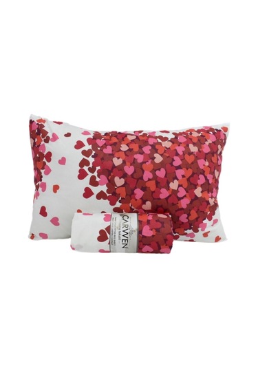 Tek Kişilik Ranforce Pamuk Kumaş Lastikli Çarşaf Seti Kırmızı