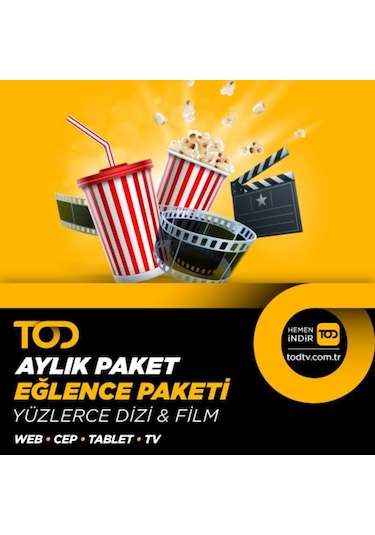 Tod 1 Aylık Eğlence Paketi - (Web + Cep + Tablet + Smart Tv) (450597691)