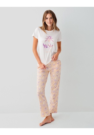 Rolypoly Kadın Beyaz Pijama Takım Beyaz