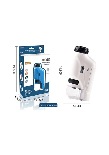 Dianziye 8602 Beyaz Optik Mini Mikroskop - Çocuklar İçin El Tipi Bilim Deneyi Oyuncak, Öğrencilere Eğitici Hediye