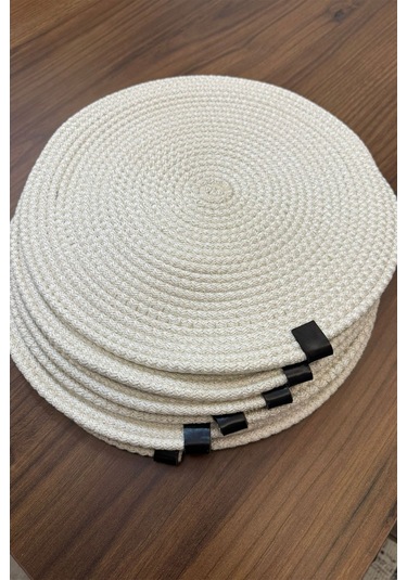 Amerikan Servis Supla 6lı Takım Ve Ekmek Sepeti Tabak Altlığı Sunum Krem