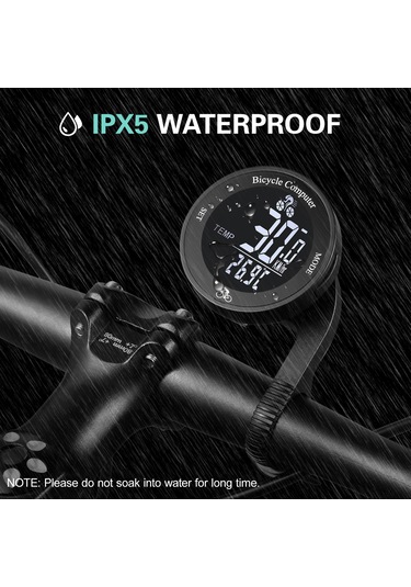 Aubyhe Siyah Arka Planlı Bisiklet Bilgisayarı, Led Işık Ve Canlı Veri Kaydı Hız, Mesafe, Kalori Çok Renkli