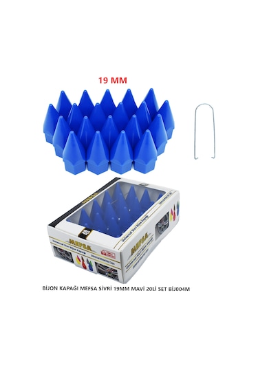 Bijon Kapağı Sivri 19 Mm Mavi 20 Li Set