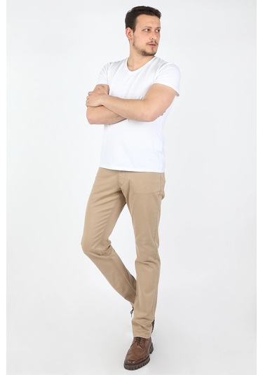 Erkek 5 Cep Gabardin Pantolon Bej