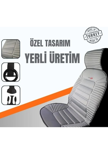 Volvo 480 İle Uyumlu Lüks Oto Koltuk Minderi Ortopedik 2 Li Set Gri 1 Set
