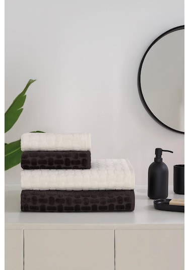 Özdilek Tricot Kadife Havlu Seti Antrasit