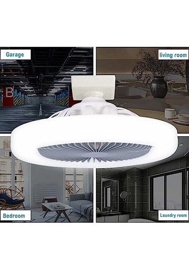 Symbee Led Tavan Fan Lambası - 4w Sessiz Fan + 30w Işık, 3 Hız Ayarı, 3000k-6000k Renk Sıcaklığı, Uzaktan Kumanda, E27/e26 Kolu, Gri Abs, 26x12cm