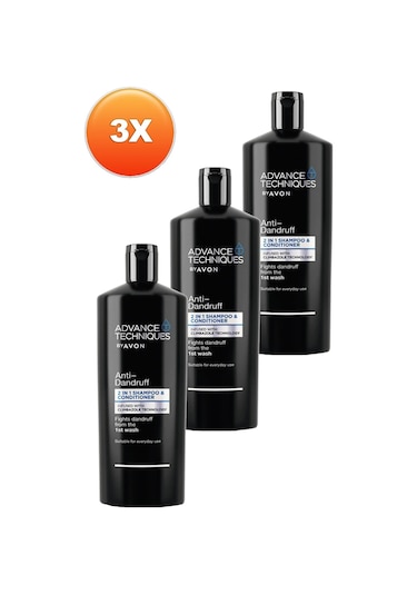 Avon Advance Techniques Kepek Önleyici 2'si 1 Arada Şampuan Ve Saç Kremi 3 x 700 ML