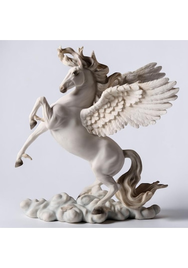 Dekoratif Pegasus At Biblo Wise Veronese Mitolojik Kanatlı At Poliresin Obje 28 Cm .