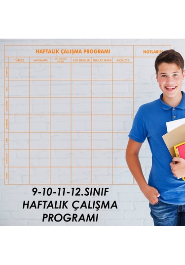 9-10-11-12.Sınıf Haftalık Ders Çalışma Programı Statik Kağıt Taht