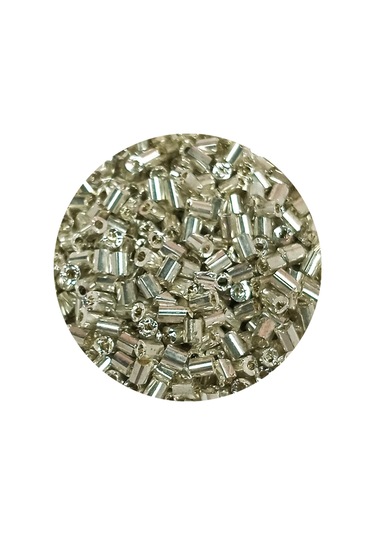 Kesme Cam Boncuk 2mm - 60 Gram - Parlak Gümüş - Bnc376