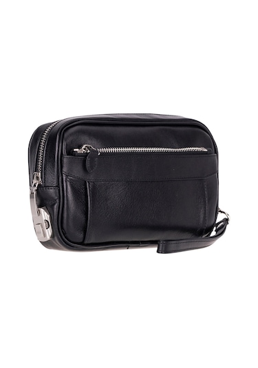 Bloominbag Bloomclutch Forge Obsidian Black Luxe Hakiki Deri Unisex Clutch Siyah