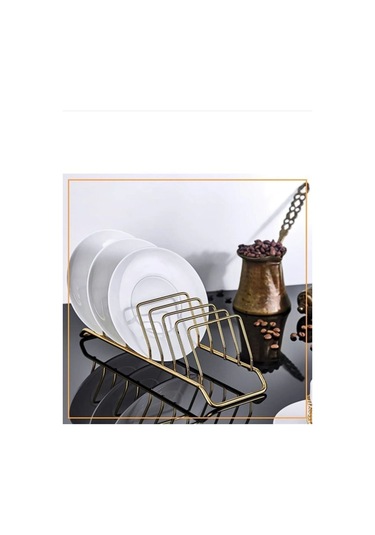 Magic Objects Tezgah Üstü Tabaklık Bulaşıklık, 9 Bölmeli Gold Bulaşıklık Düzenleyici Gold