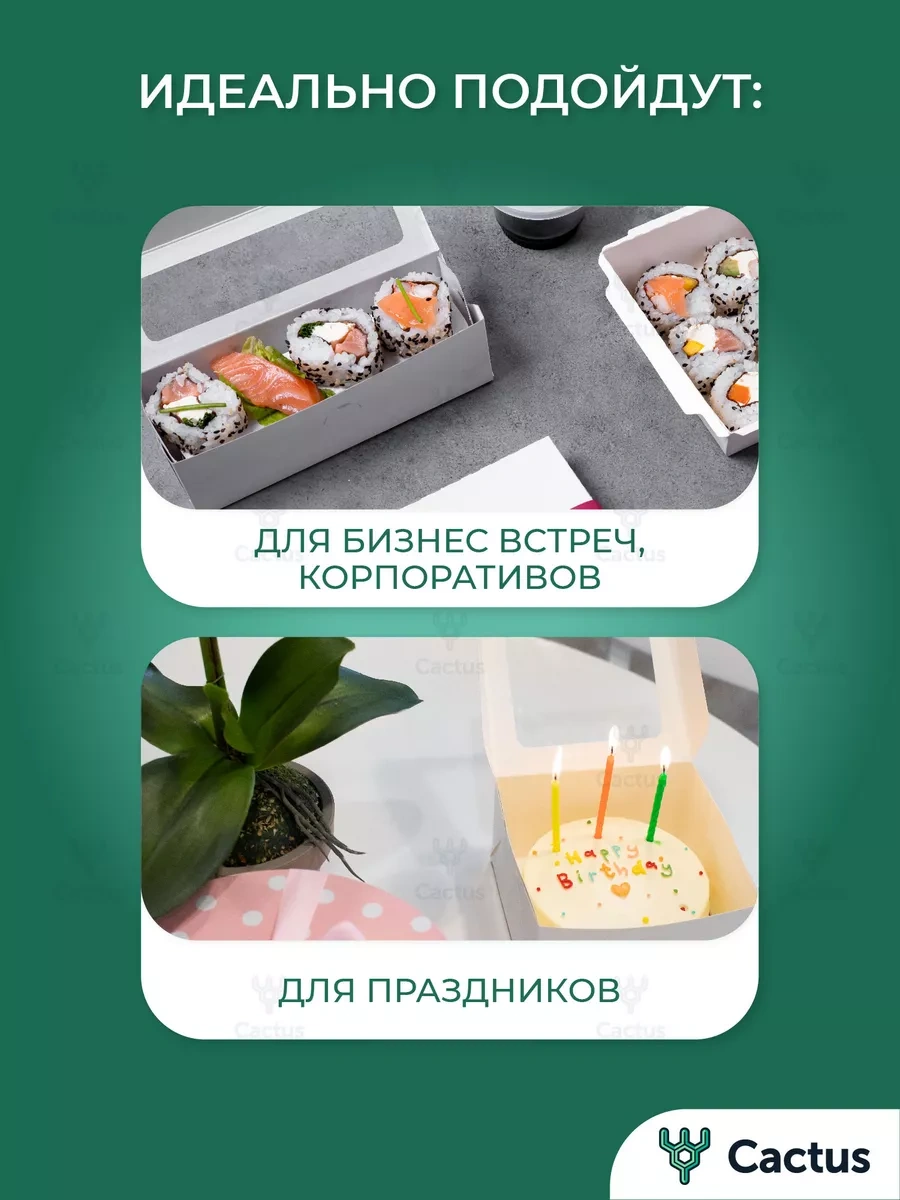 Cactus Pencereli Beyaz Kutu, Tek Kullanımlık Kaplar 181583898