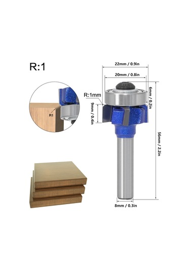 Tenfowee 8mm Karbür Çelik 4 Dişli Yuvarlak Freze, Elektrikli Oymacılar Ve Gravür Makineleri İçin Ahşap Oluk Açma Ucu - 8xr1