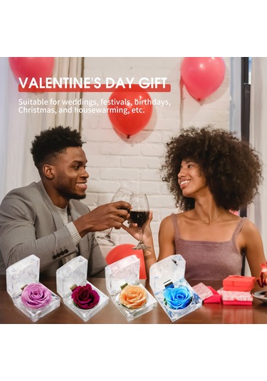 Xiyyadms Sürekli Gül Dekoratif Açık Renkli Ev Ve Partiler İçin Romantik Hediyelik Çiçek Kutusu