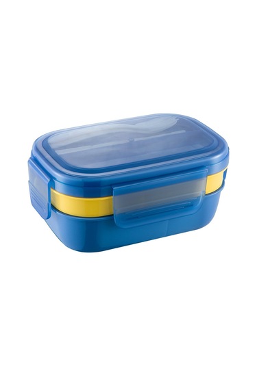 Okul Ve Ofis İçin Pratik Beslenme Çantası - Çocuklara Özel Bölmeli, Mikrodalgaya Uygun, Sızdırmaz Yemek Kabı Meyve & Salata Saklama Blue